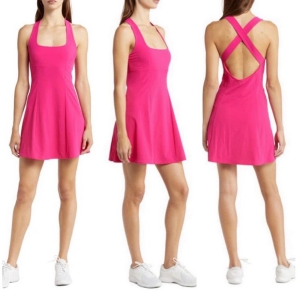 Outdoor Voices Dresses Nwt Outdoor Voices Cross Back Dress Medium Hot Pink Poshmark